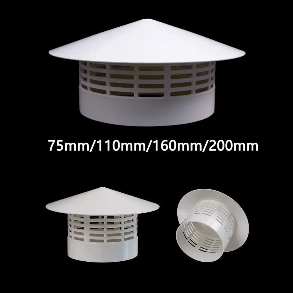 Capot de protection ventilé en PVC pour tuyau d'évacuation 75-200 mm