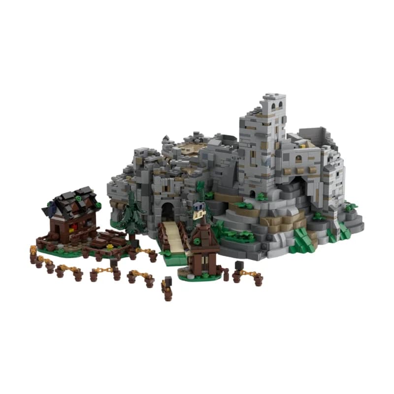 Blocs de construction MOC Château Médiéval : Pièces d'extension complémentaires pour Diorama de Bureau DIY