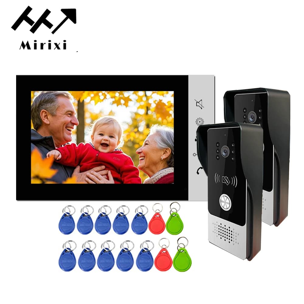 Mirixi 7 pouces système d'interphone vidéo RFID sonnette avec caméra déverrouiller parler Vision nocturne HD pour Villa appartement