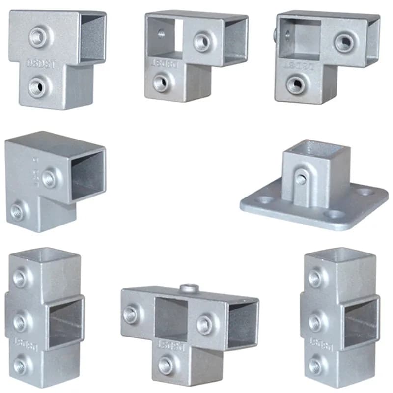 Pièce de raccordement de tube carré en alliage d'aluminium