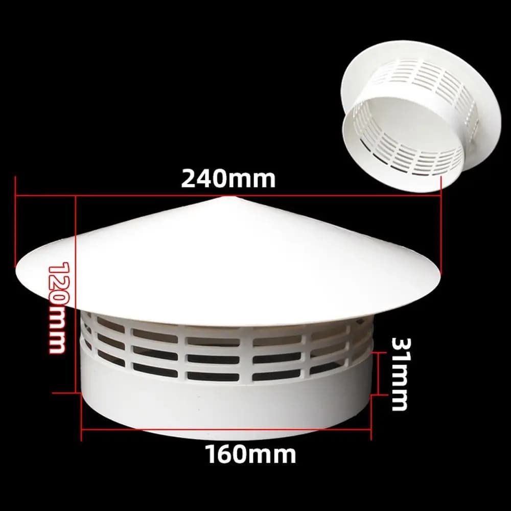 Capuchon de pluie ventilé en PVC pour mur extérieur