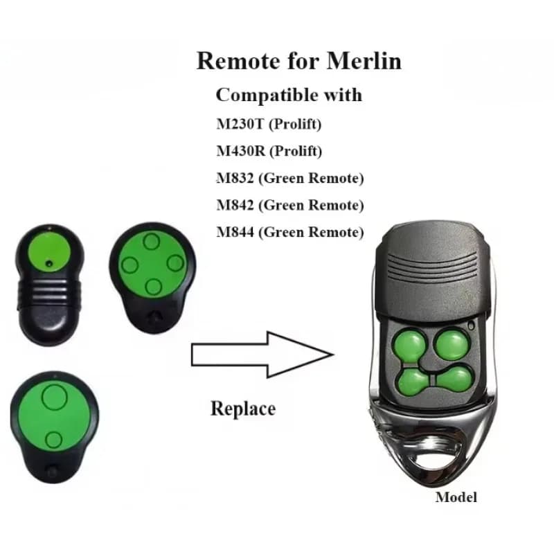 Télécommande de porte de garage pour Merlin M832 M842 M844 230t 430r