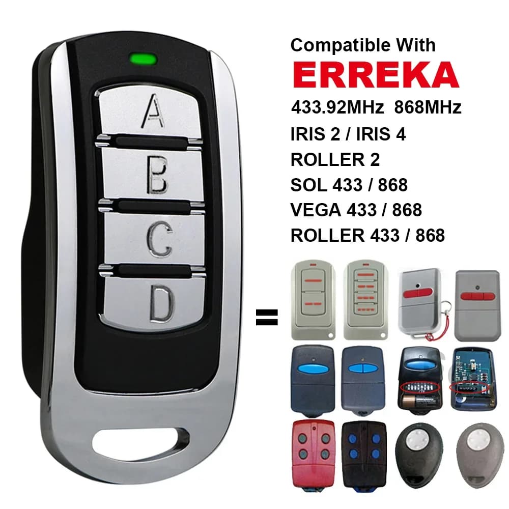 ERREKA SOL LIRA VEGA ROLLER IRIS 2 Télécommande de porte de garage