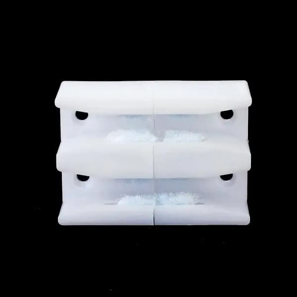 Guide de sol pour porte coulissante en verre en plastique, blanc, 67x46x23 mm