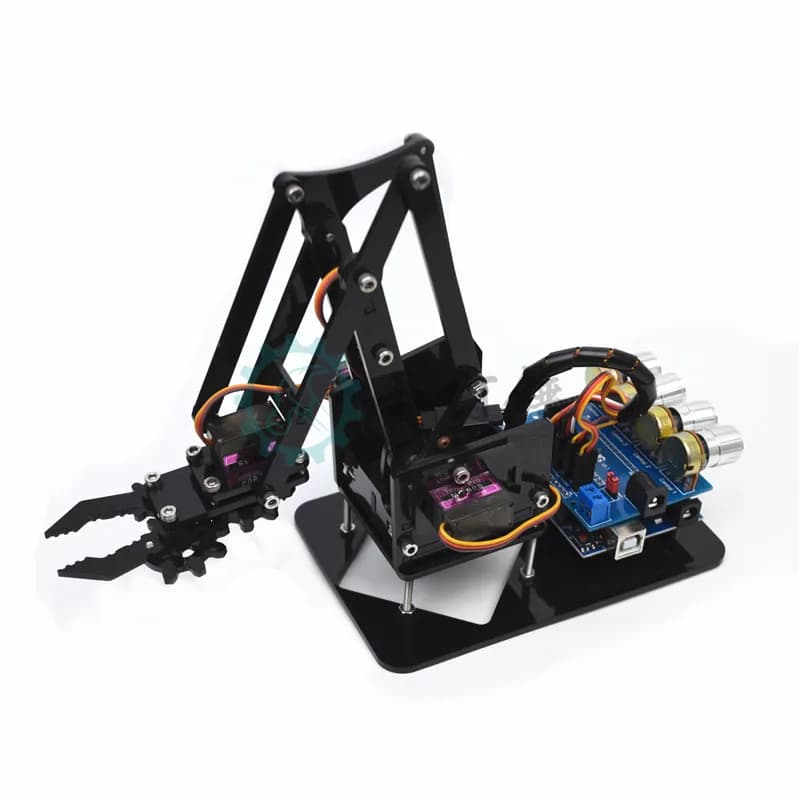 Kit de bras de robot SG90 MG90S STEM 4 DOF, kit de griffes de bras mécanique PS2 ou commande de bouton pour Ardu37, kit de bras de robot, pigments de bricolage
