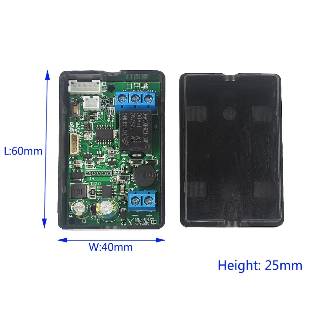Module de contrôle de relais d'empreintes digitales contrôleur de serrure de porte DC10V-120V