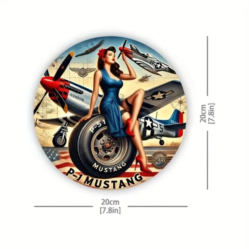 Panneau rond en aluminium : Décoration plate 2D réutilisable – Facile à accrocher pour les maisons, les bars, les garages et plus encore pour la maison, le garage, le café, la salle à manger
