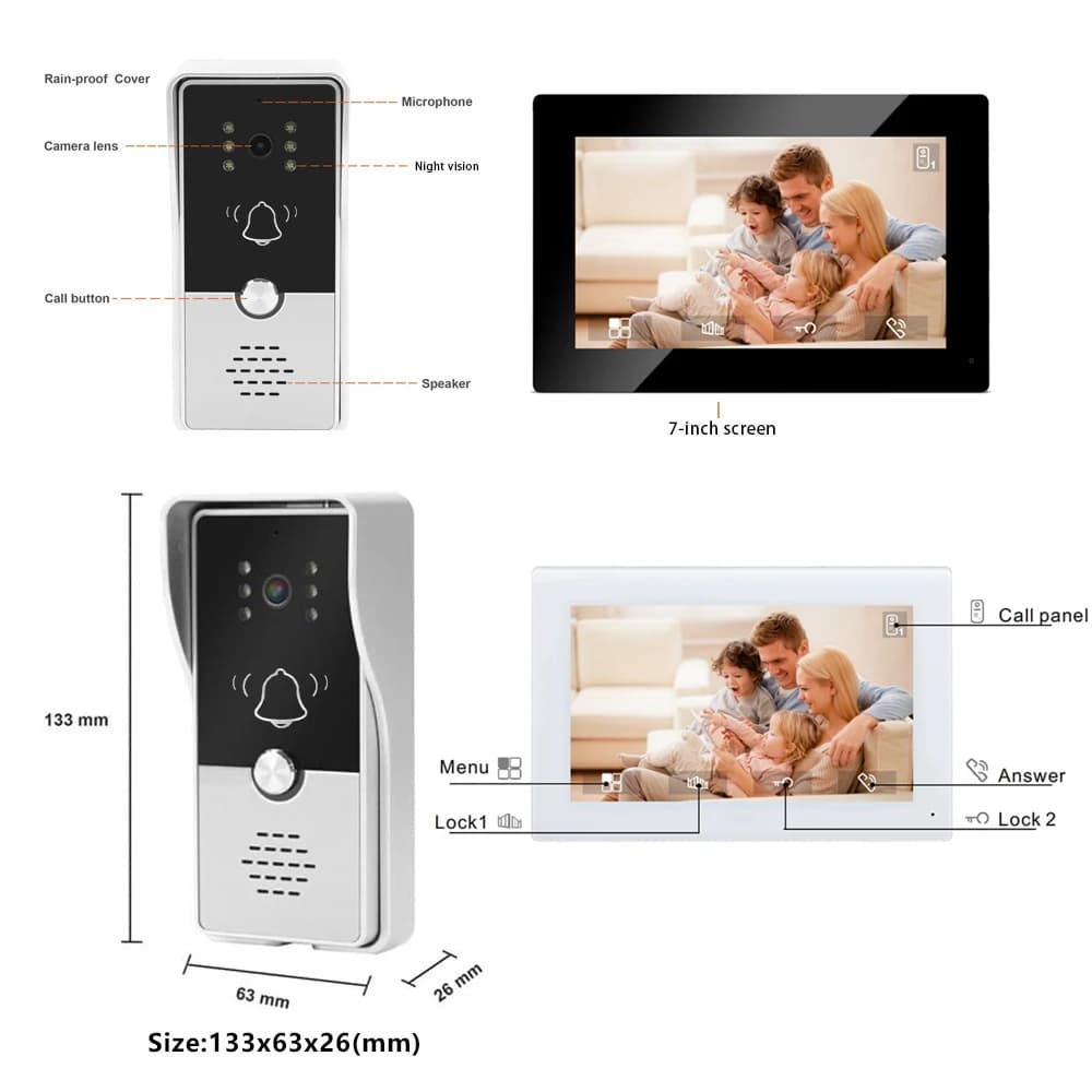 Système d'interphone vidéo filaire à 4 fils