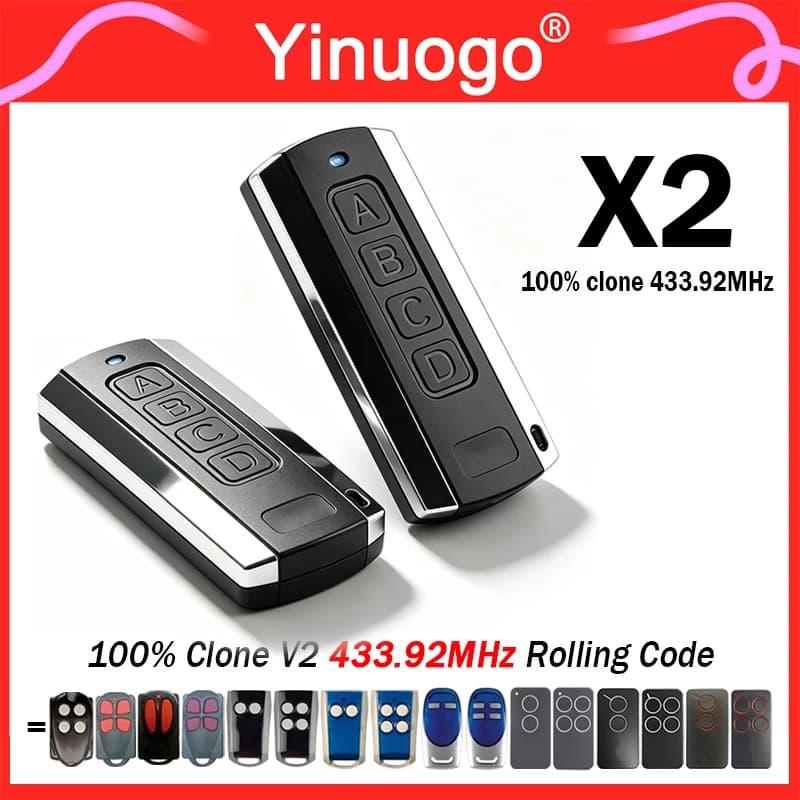 2 pièces, Télécommande V2 433.92MHz 100% Clone V2 PHOENIX PHOENIX2 PHOENIX4 PHOX PHOX2 PHOX4 HANDY2 HANDY4 TSC TRC TXC