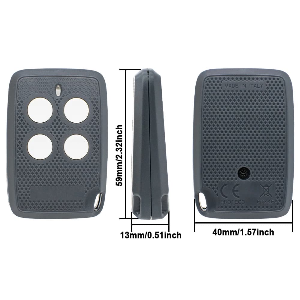 PROTECO ANGIE/TX433/PTX433405/TX3/HIT 433.92mhz code fixe télécommande transmetteur de porte contrôle de garage
