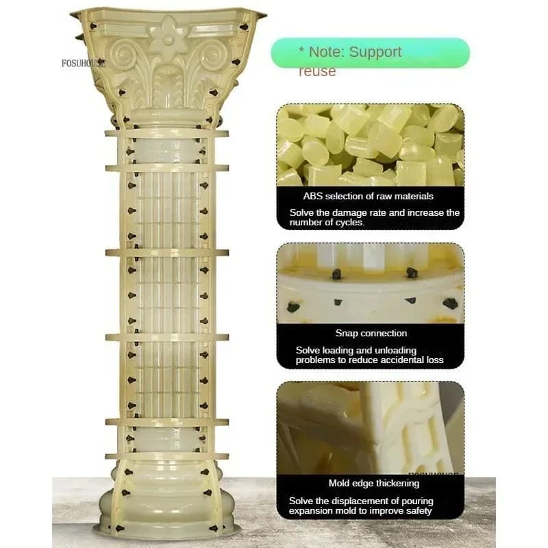 Moule de colonne romaine épaissi et durable pour accessoires de portail de villa italienne