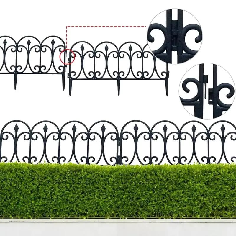 Clôture décorative de jardin, bordure en fil métallique antirouille pour extérieur, pliable, pour aménagement paysager, protection de patio et de cour, installation facile pour la maison et le jardin