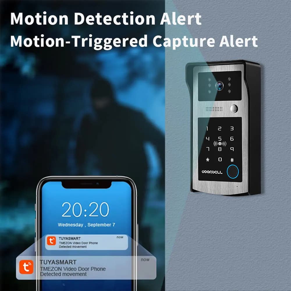 Sonnette vidéo WiFi Tuya RFID avec caméra HD 1080P couleur