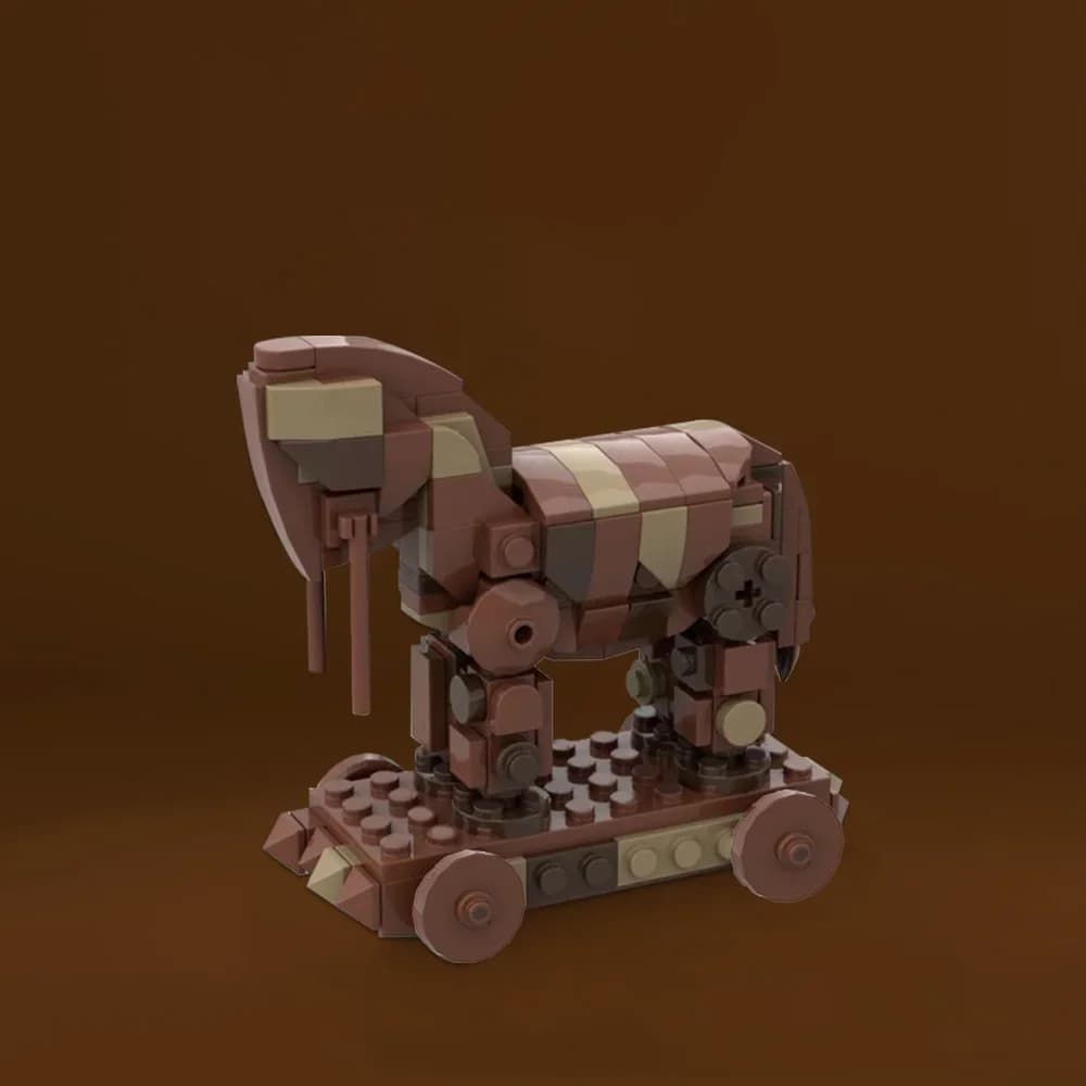 Gobricks MOC musée cheval de troie briques modèle grec Doureios hippopotames troie bois cheval construction Blcoks jouets cadeau