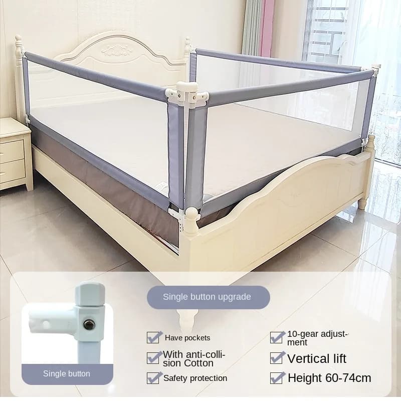 Garde-corps de lit de sécurité pour bébé, 150-200cm, barrière de lit à hauteur réglable, clôture d'activité relevable pour bébé, pare-chocs portables