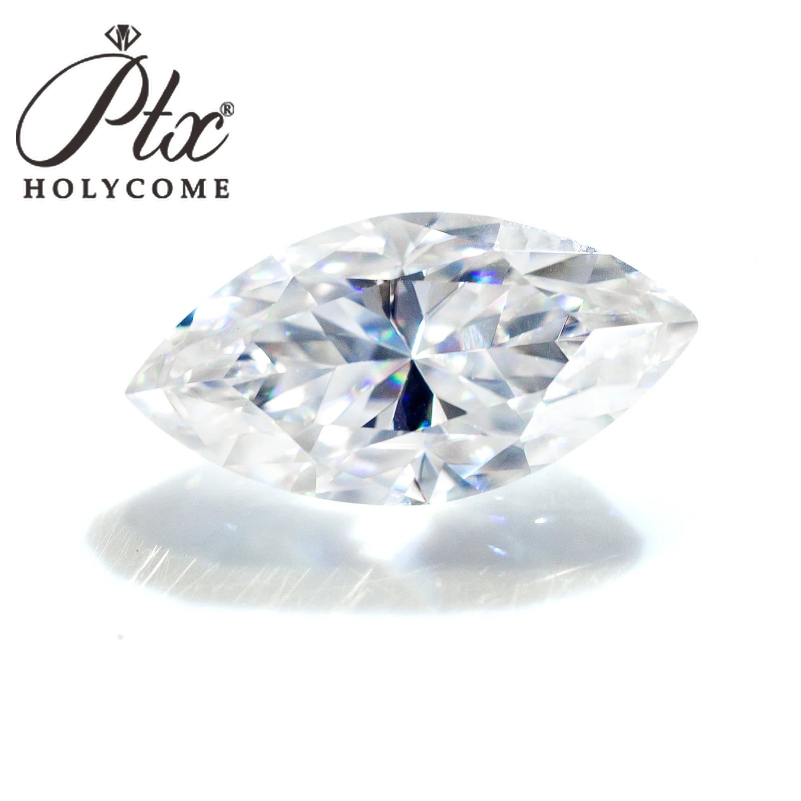 HP-Pierre de moissanite blanche Marquise D, pierre précieuse personnalisée GRA, 8 cœurs et 8 flèches, VVl's, diamant, bijoux exécutifs, prix de gros