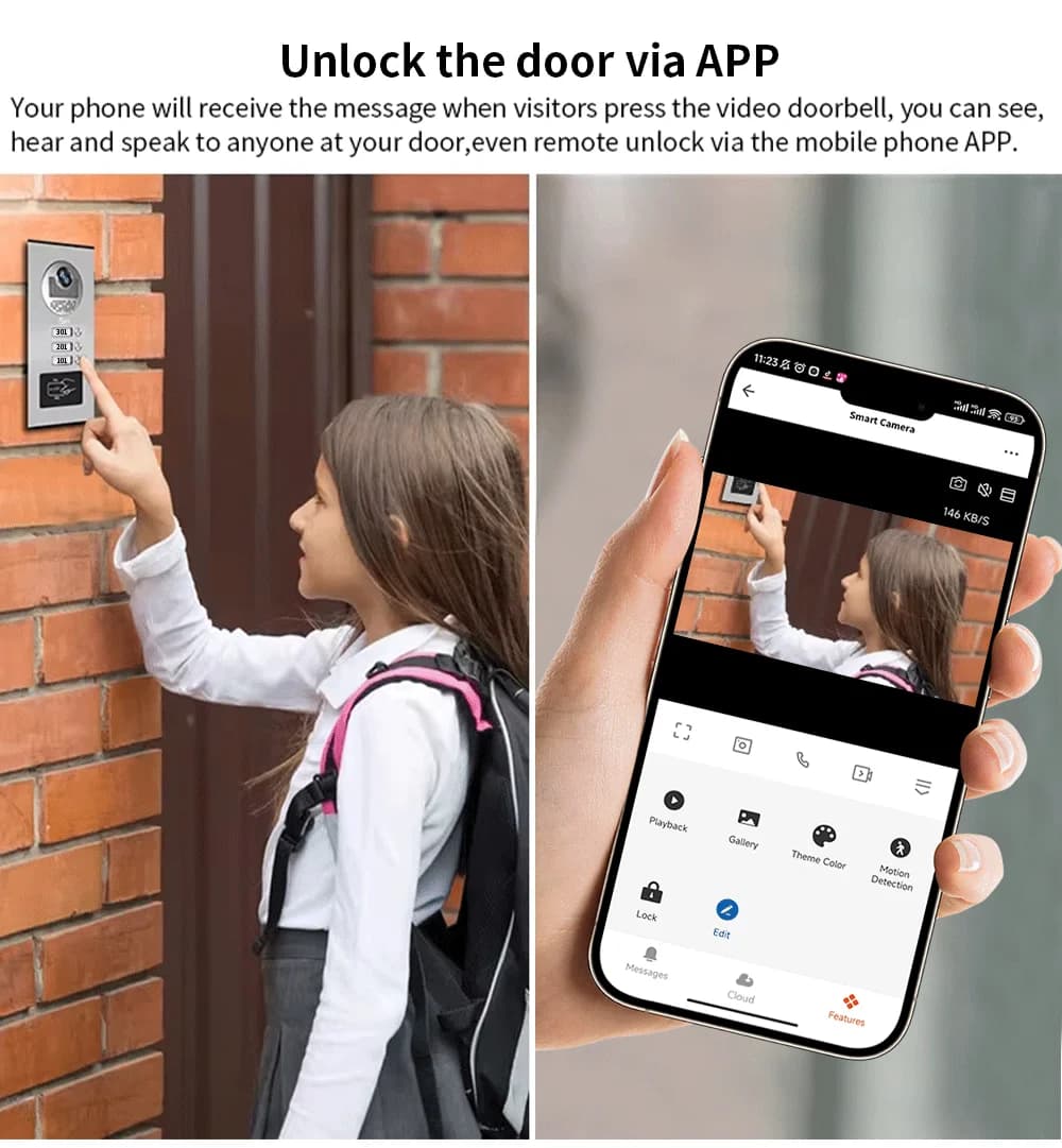 Interphone vidéo filaire ANJIELO pour maison connectée