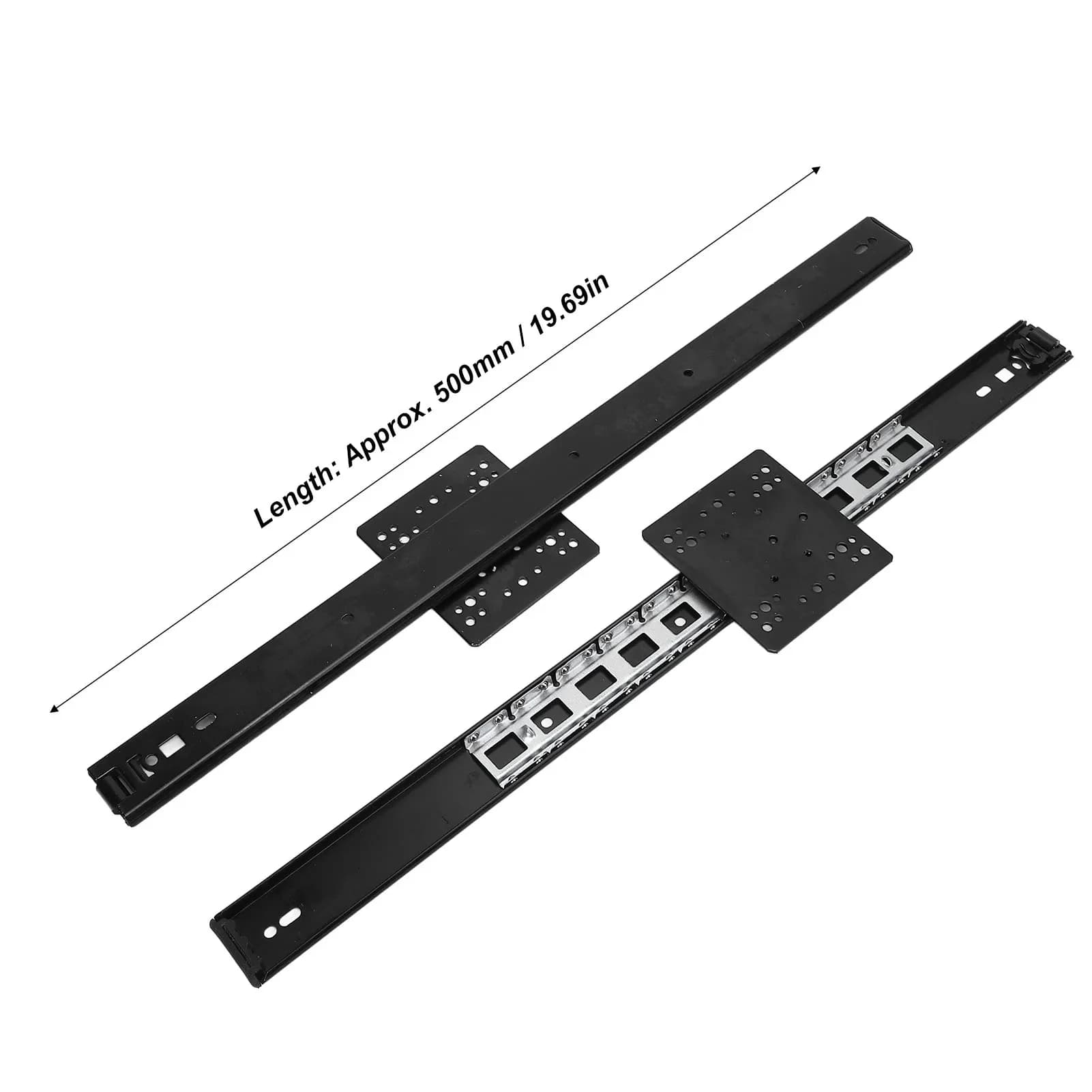 1 paire de rails coulissants dissimulés de 20 pouces, largeur 35 mm, capacité de charge 20 kg, pour porte coulissante de placard ou armoire