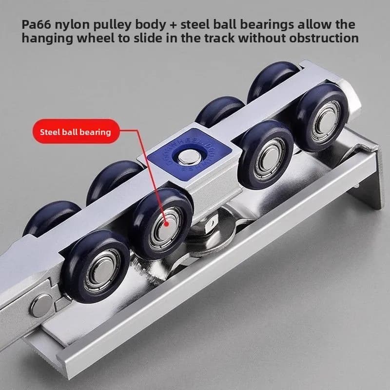 Rail de guidage pour porte coulissante en bois massif, rail de suspension pour porte pliante, rail de guidage pour porte suspendue avec roue de levage lent