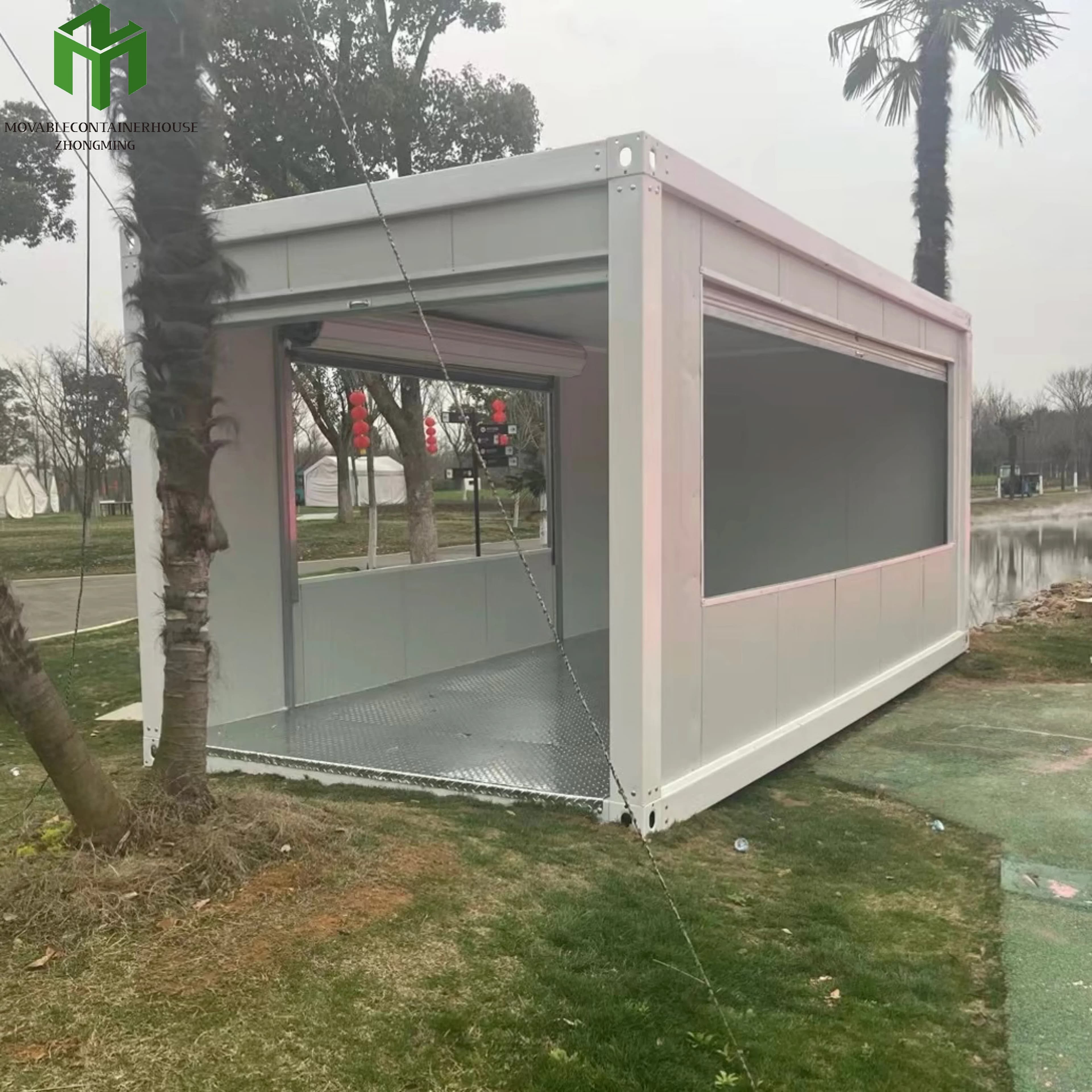 Avec porte roulante résidentielle pour magasins, hangar à outils résidentiels, salle de Garage préfabriquée, conteneur de 20 pieds, maison Mobile
