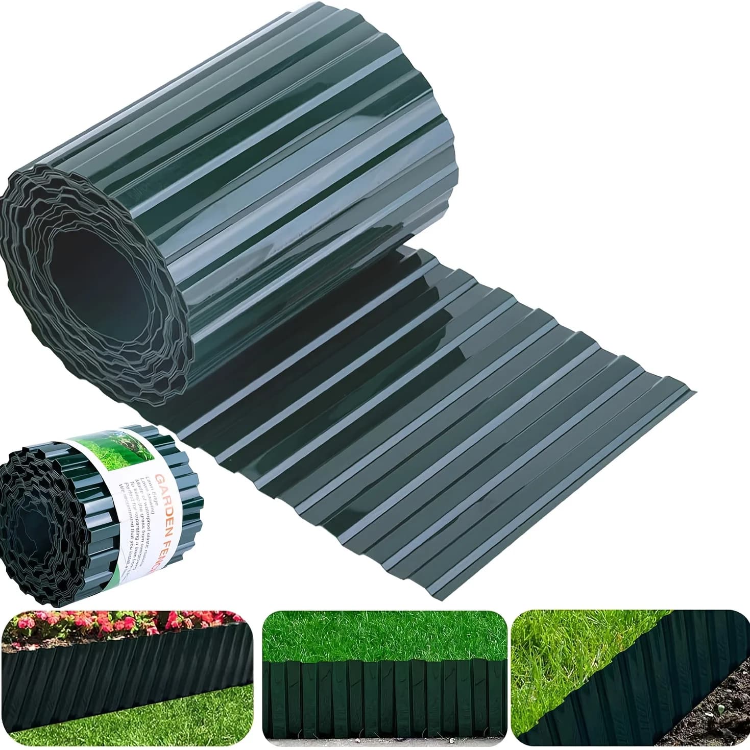 Jardin herbe pelouse bord bordure clôture chemin Flexible pelouse bordure bordure clôture vert extérieur paysage jardin décor 10 cm x 9 M