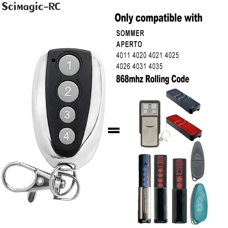 SOMMER APERTO 4025V000 4020 TX03-868-4 4026 TX03-868-2 4031 4025 4011 Télécommande de porte de garage 868MHz Ouvre-porte