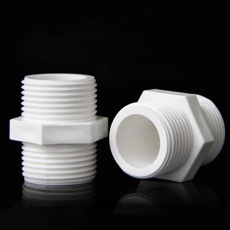 Raccord de tuyau UPVC droit à double filetage mâle BSP 1/2" 3/4" 1" 1-1/4" 1-1/2" 2" 20/25/32/40/50/63mm