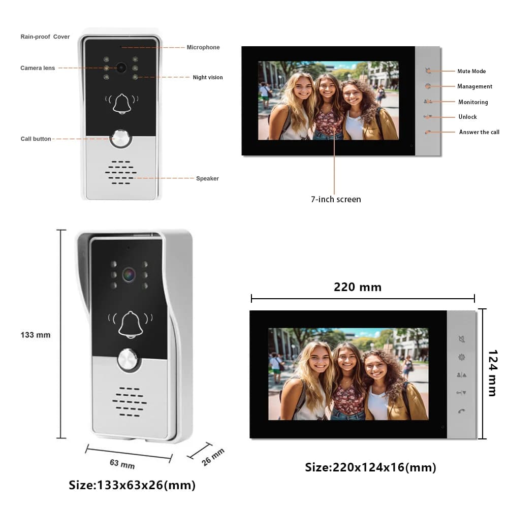 Interphone vidéo pour appartement et maison
