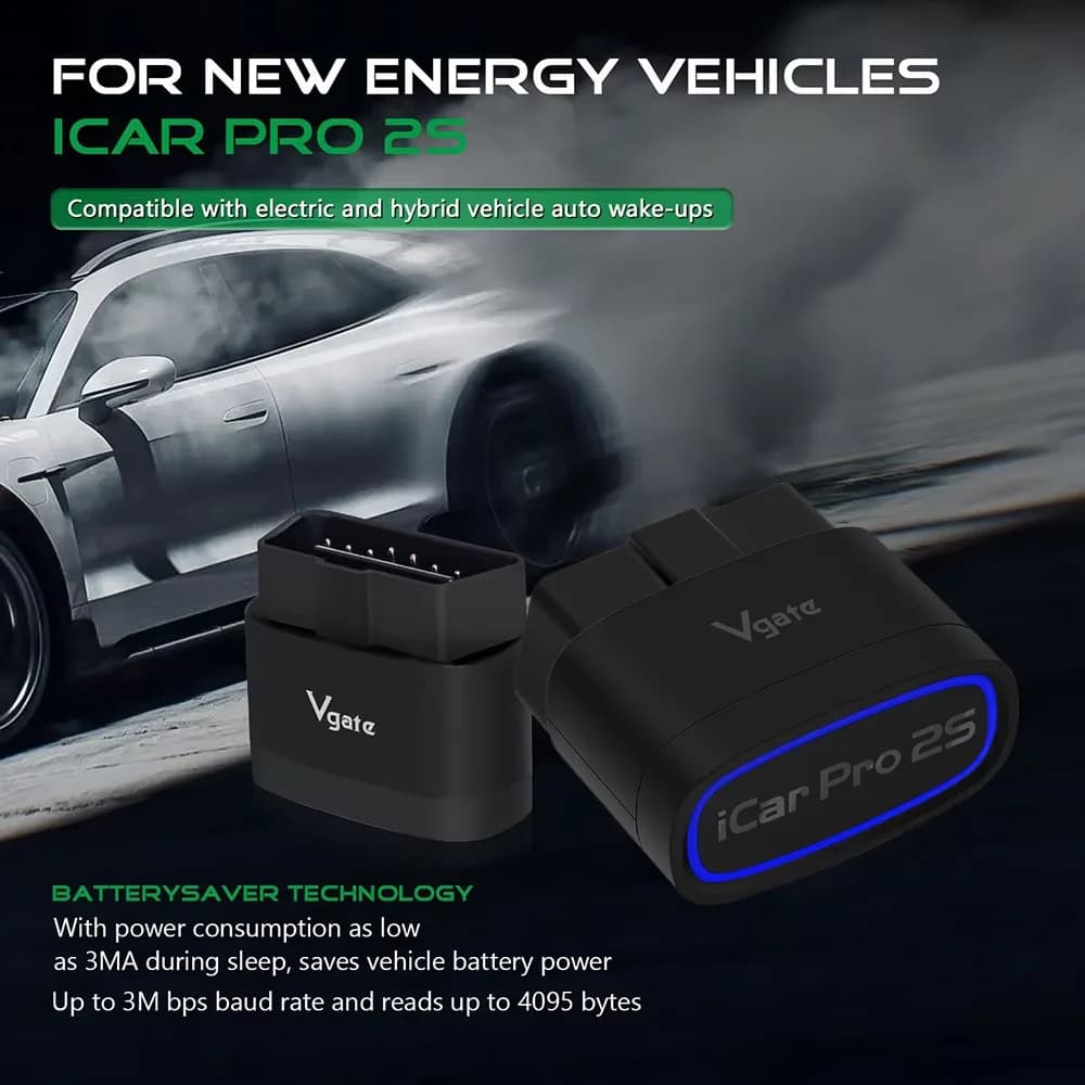 NOUVEAU 2026 Vgate ICar Pro 2S ELM327 Bluetooth 5.2 V2.3 Scanner OBD de Voiture Amélioré Outil de Diagnostic Automobile EV BimmerCode pour iOS Android
