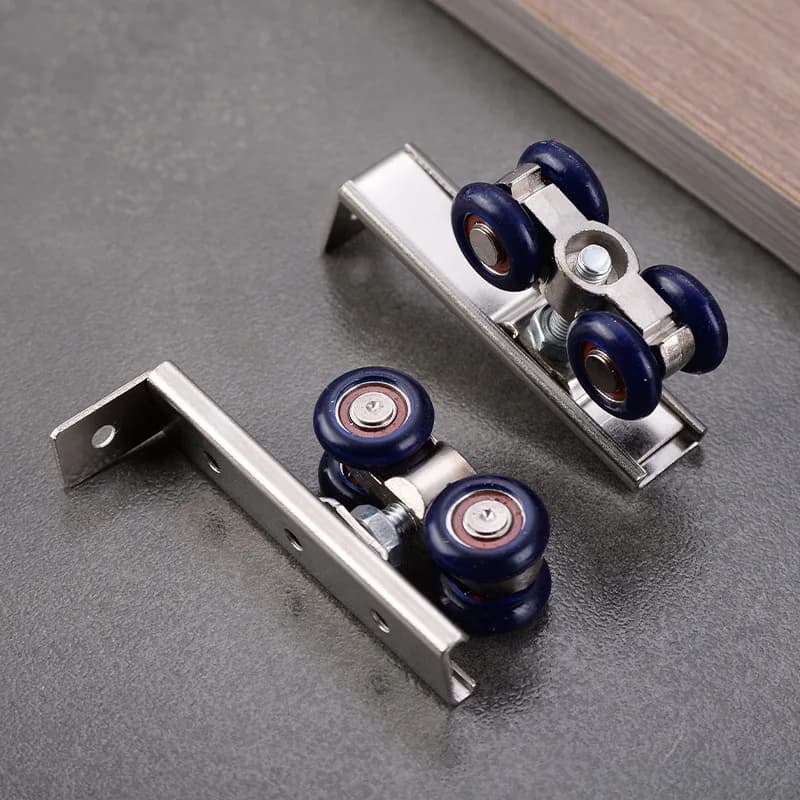 2 pièces/ensemble porte coulissante rouleau matériel portes coulissantes poulie 4 roues maison chambre