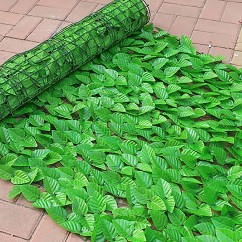 Panneaux de clôture à feuilles vertes