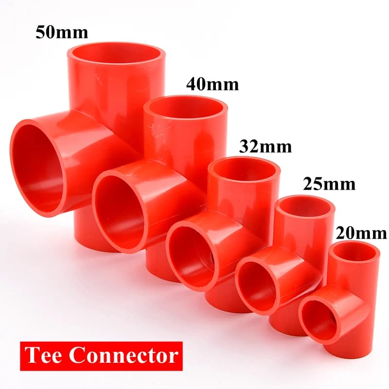 Raccord de tuyau en PVC rouge