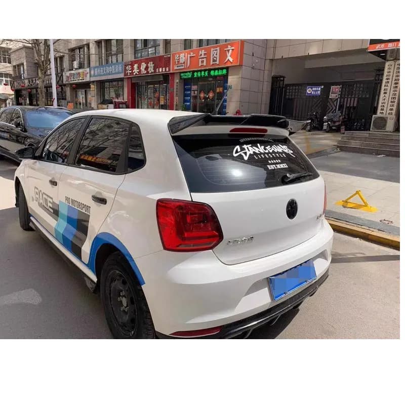 Aile arrière pour Volkswagen POLO Spomicrophone URA, arrière 2011 à 2023, 4 portes, noir, accessoires d'aileron de queue de voiture