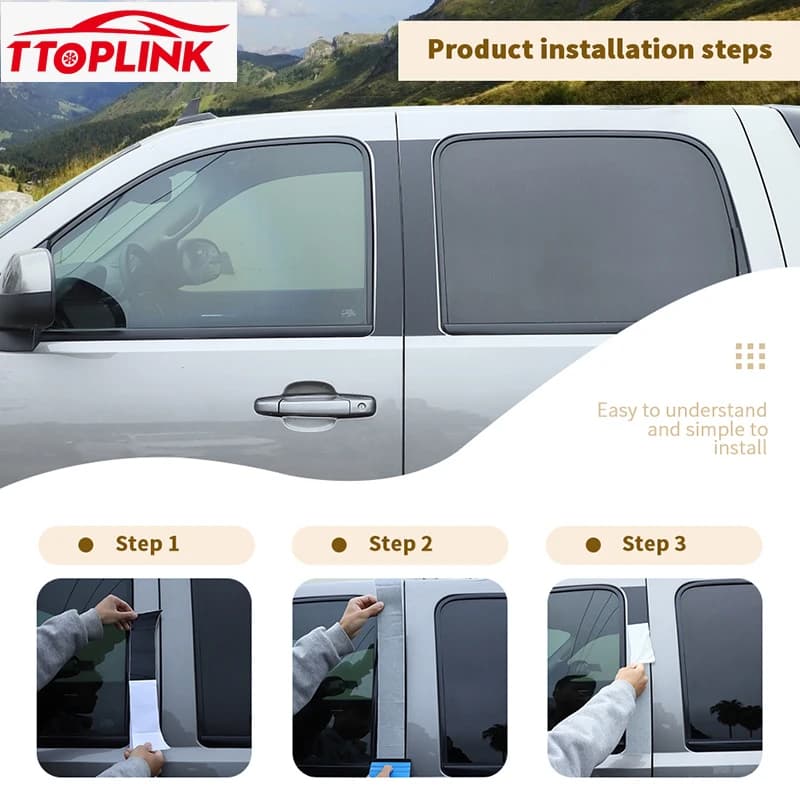 TTOPLINK PVC fibre de carbone fenêtre extérieure Center pilier autocollant décoration couverture pour Chevy Avalanche 2007-2013 accessoires de voiture