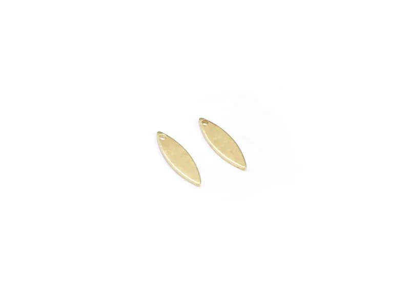 100 pièces breloque de boucle d'oreille Marquise, breloque oeil, breloque feuille pour la fabrication de bijoux, extrémités de chaîne, laiton brut, 12mm, 13mm, 15mm, 16mm -R2395