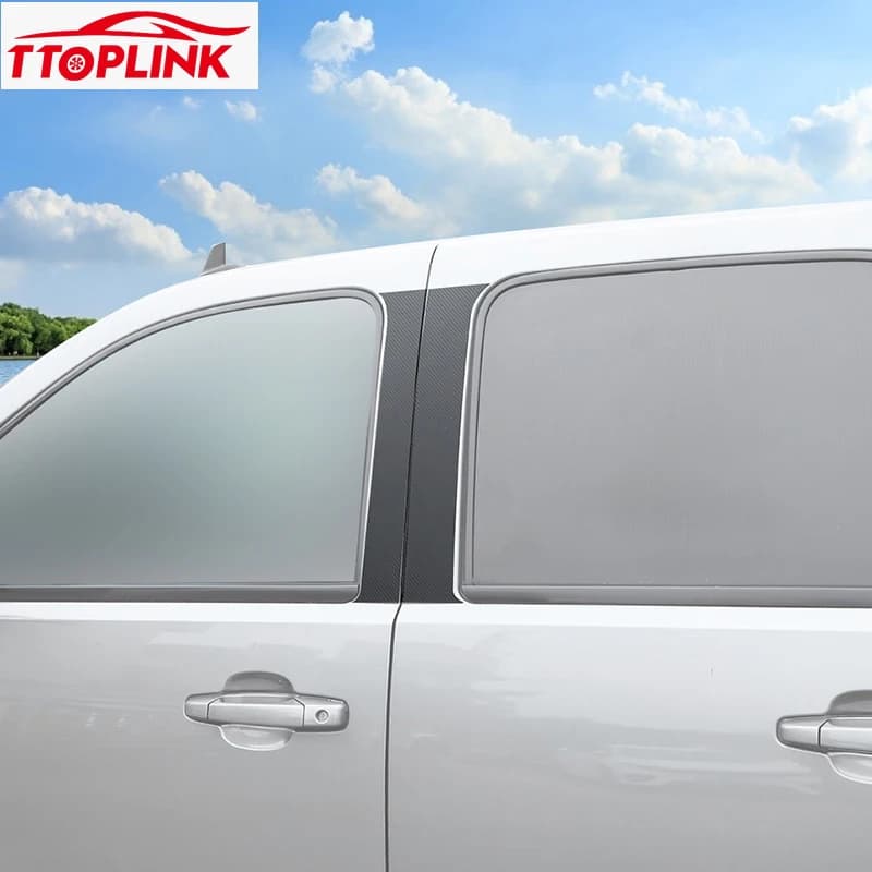 TTOPLINK PVC fibre de carbone fenêtre extérieure Center pilier autocollant décoration couverture pour Chevy Avalanche 2007-2013 accessoires de voiture