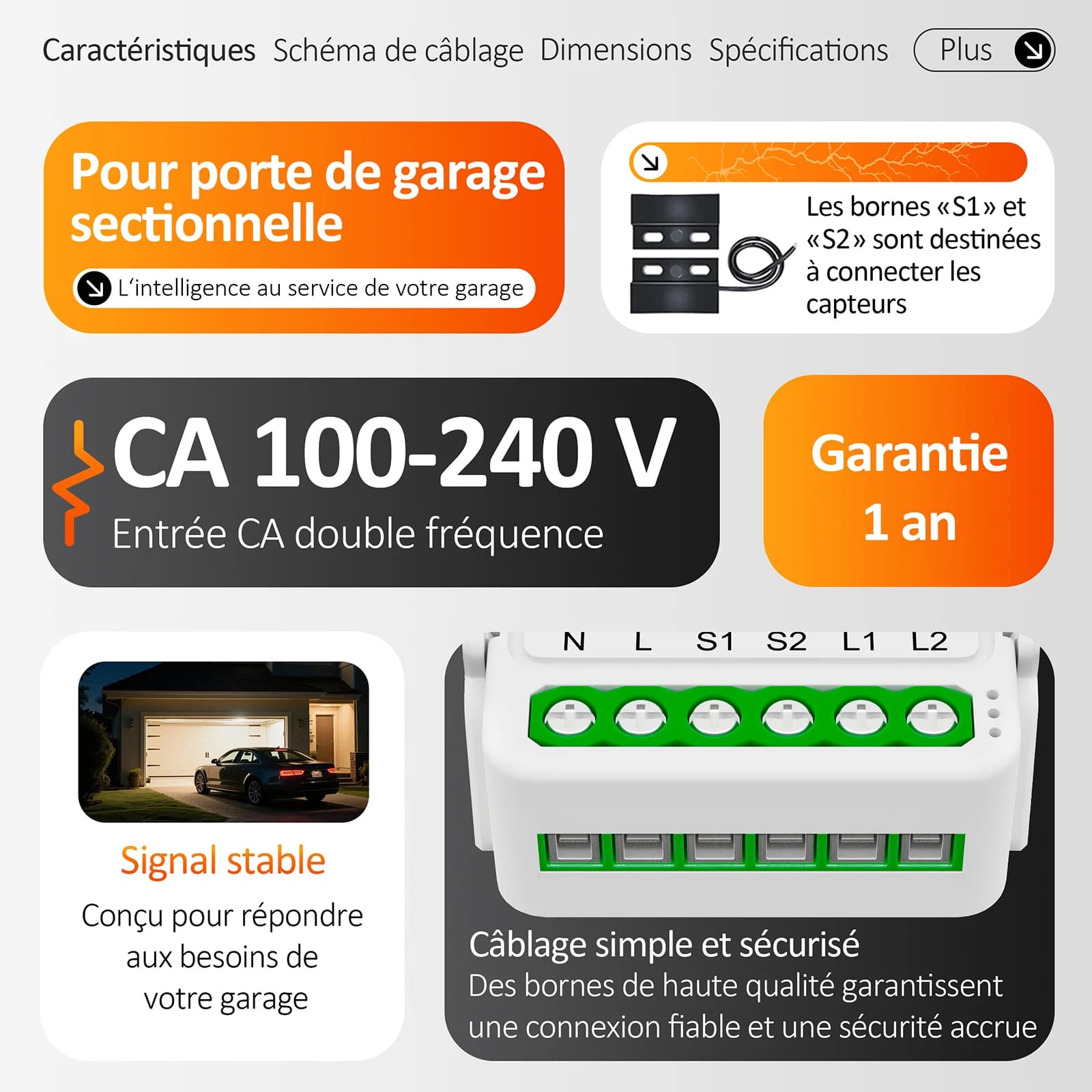 Contrôleur Intelligent de Portail Mini Tuya 16A avec WiFi et Zigbee