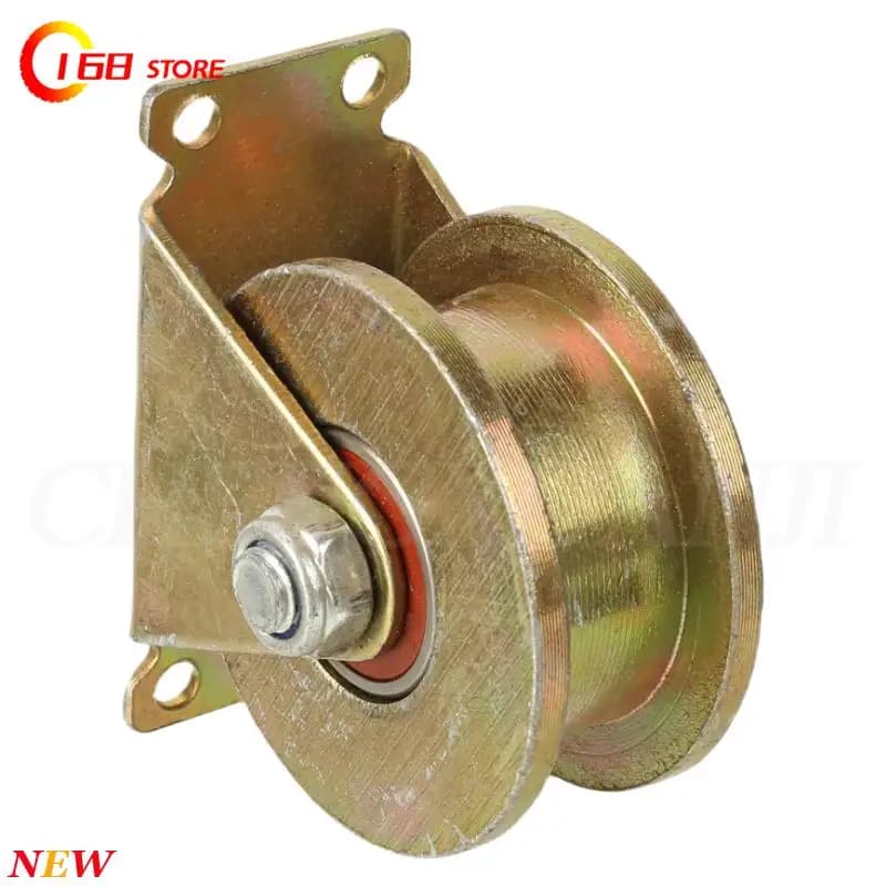 Roulette rigide robuste de 80 mm de diamètre avec roue à rainure UV de 2,5 mm et support pour clôture coulissante de patio et portail d'usine