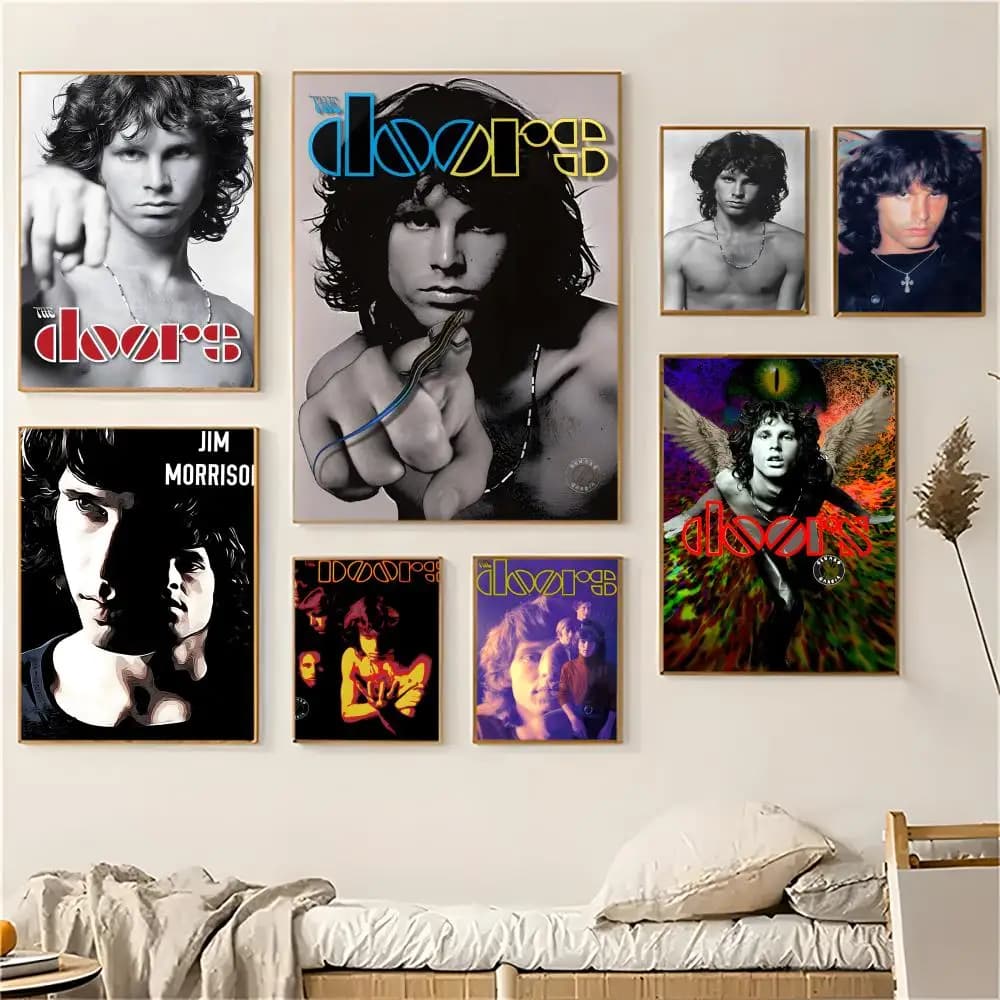 Affiche de groupe de Rock D-Doors Jim Morrison, Design artistique, décor mural Premium pour chambre à coucher, salon, maison, cadeau esthétique