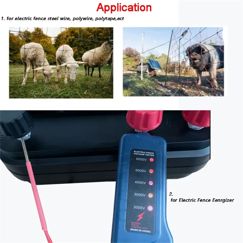 Testeur de clôture électrique 2000V-8000V