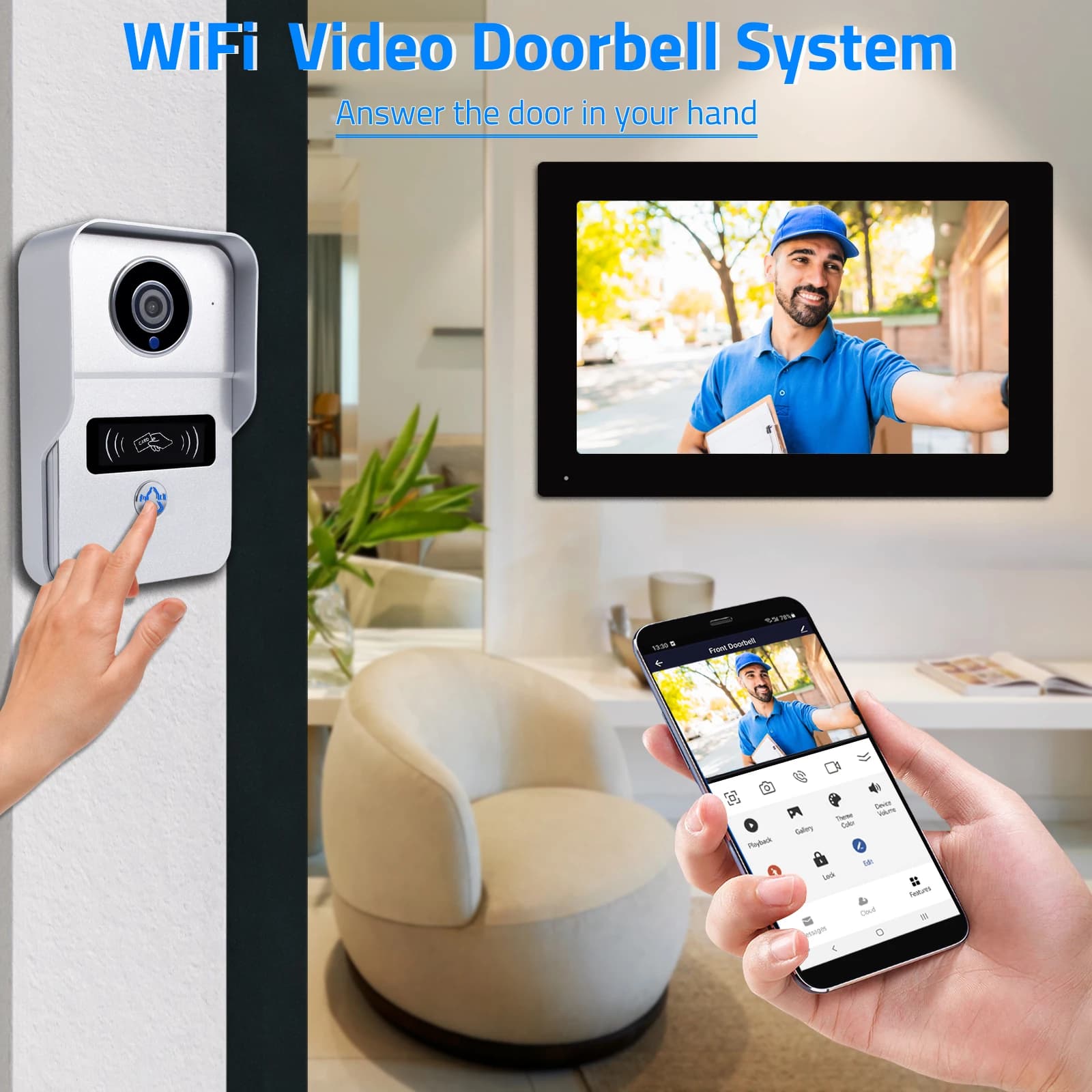 Système de sonnette vidéo Wifi sans fil