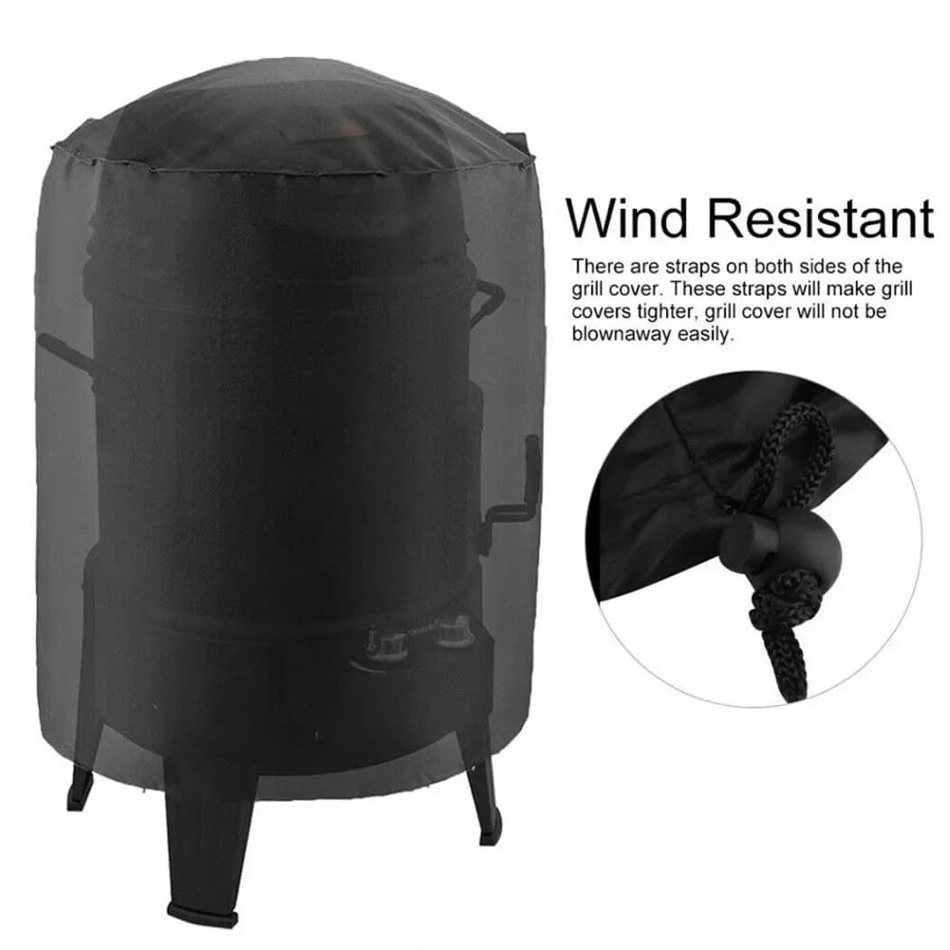 Housse de jardin ronde pratique pour barbecue Weber, protège votre barbecue du poussière et du vent, 70 x 96 cm/27 x 37 pouces