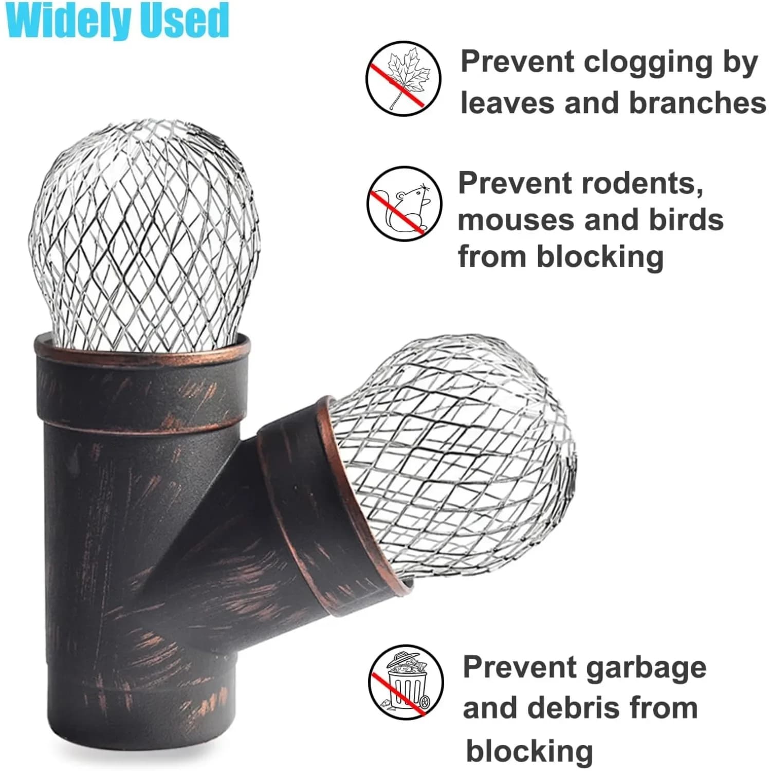 Lot de 8 pièces de grilles de protection en maille métallique en aluminium pour gouttières