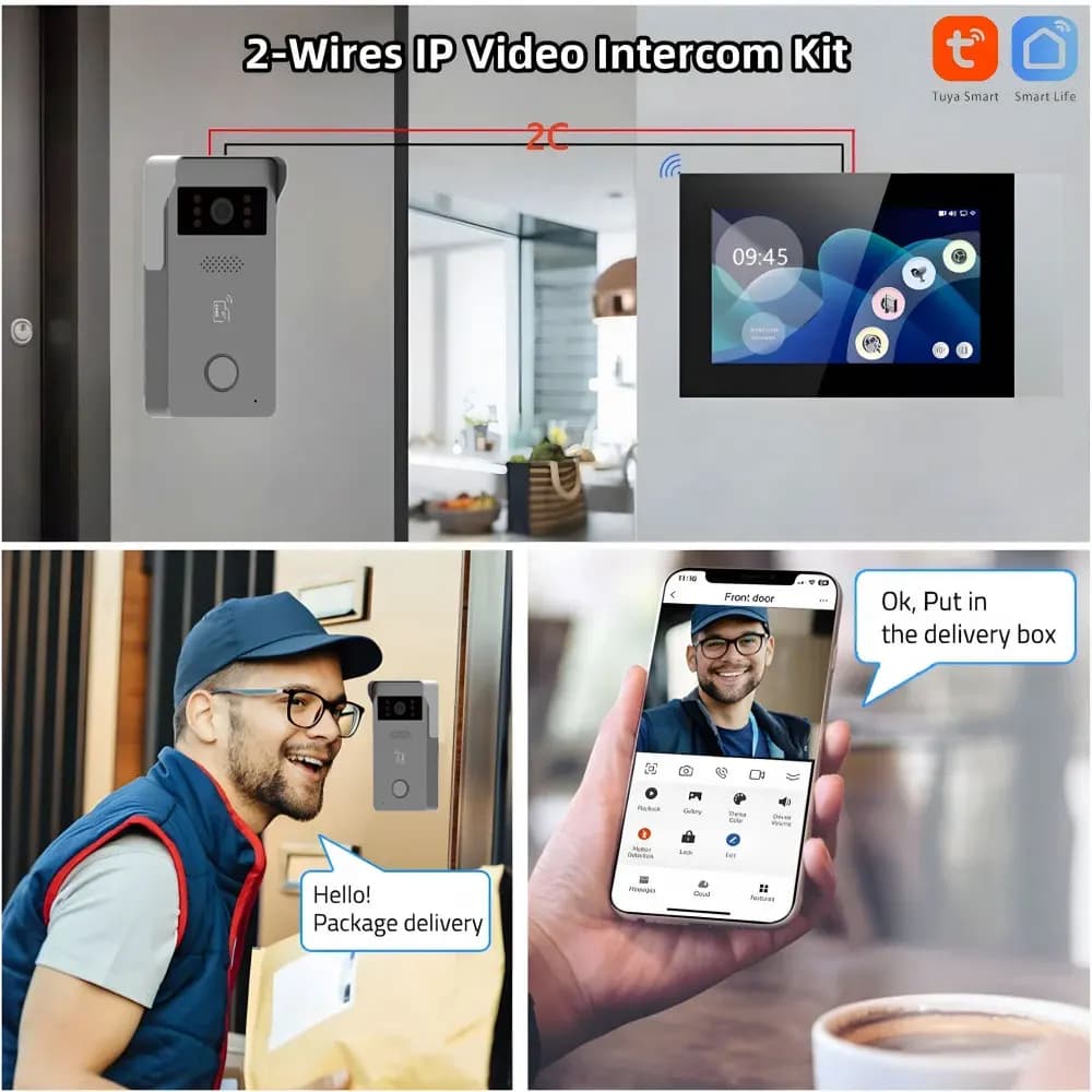 Interphone vidéo 2 fils