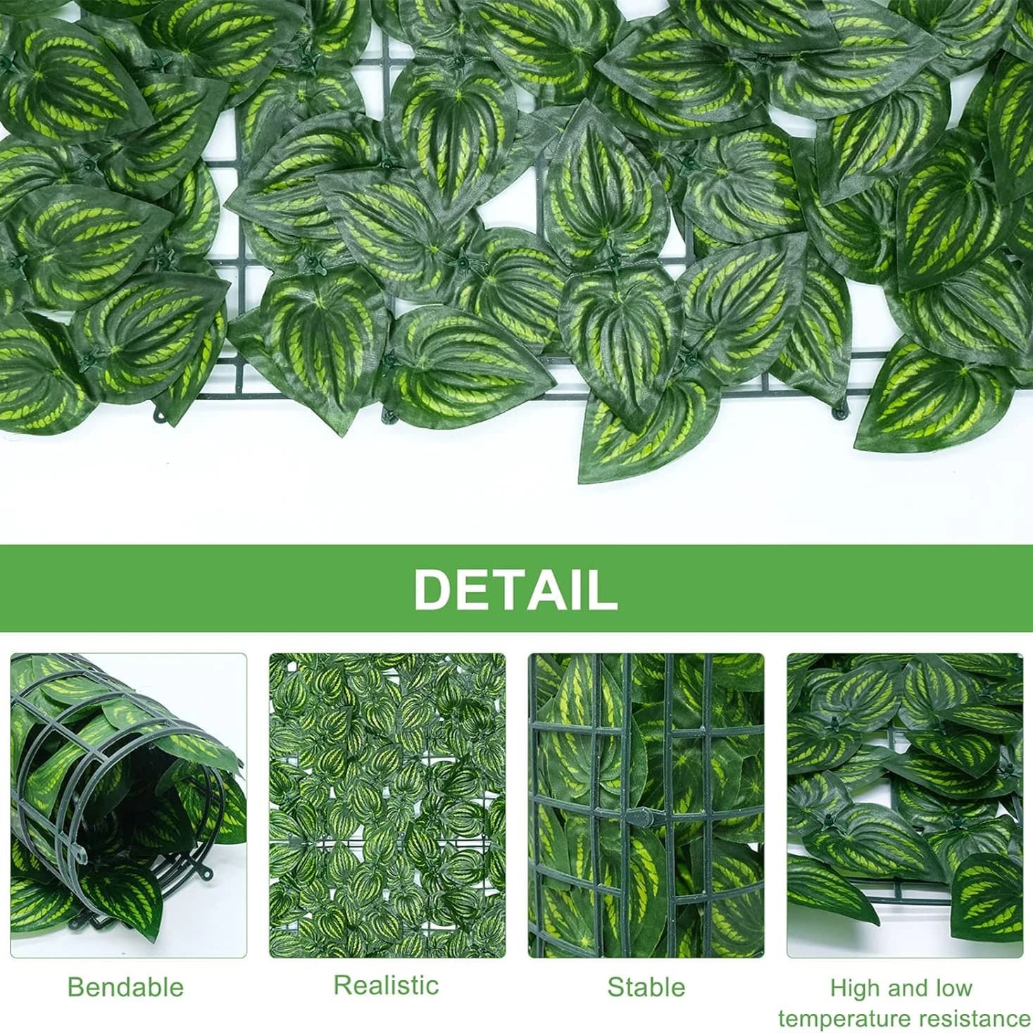 Panneaux de clôture à feuilles artificielles