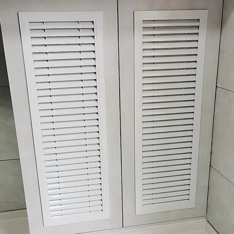 Grille de persienne d'aération en aluminium blanc, couvercle de ventilation d'échappement HVAC fixe pour plafond, armoire, décoration murale et antirouille 150-400mm