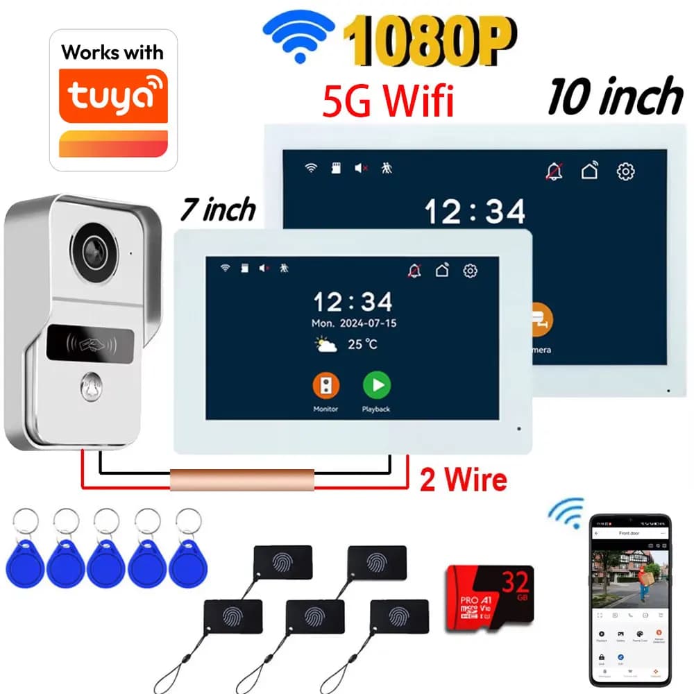Système d'interphone vidéo Wifi à 2 fils