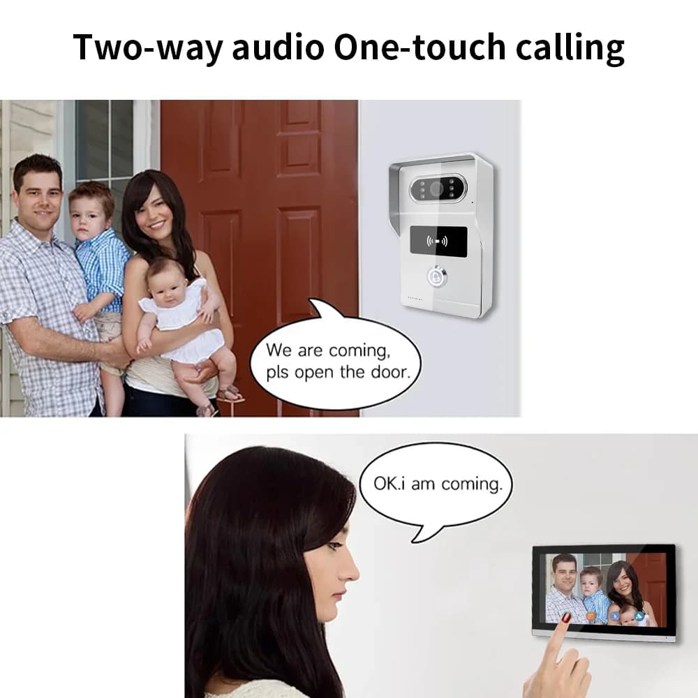 ANJIELO 1080P Tuya système d'interphone vidéo IP 10 pouces écran tactile Wifi POE sonnette filaire pour Villa contrôle d'accès RFID plat