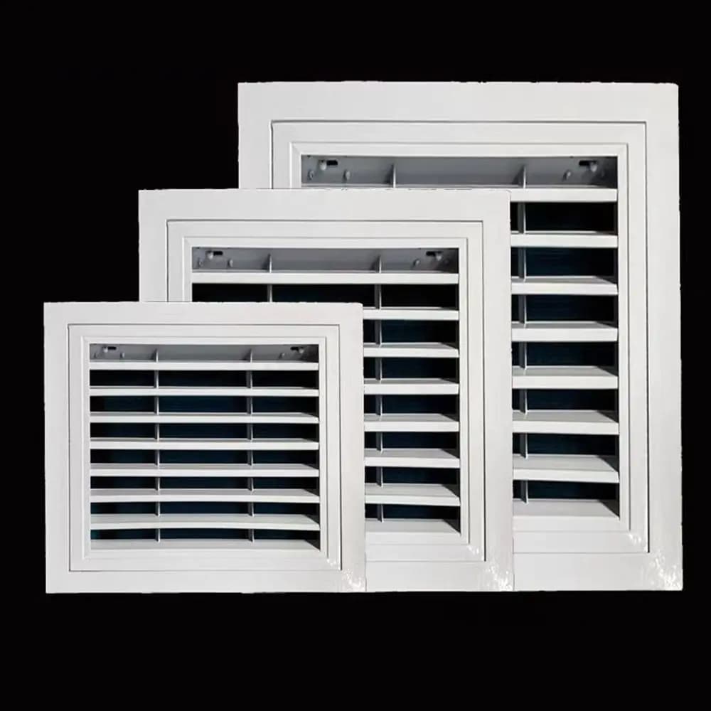 Nouvelle grille d'aération en alliage d'aluminium blanche avec grille en maille, couvercle d'aération carré pour murs extérieurs