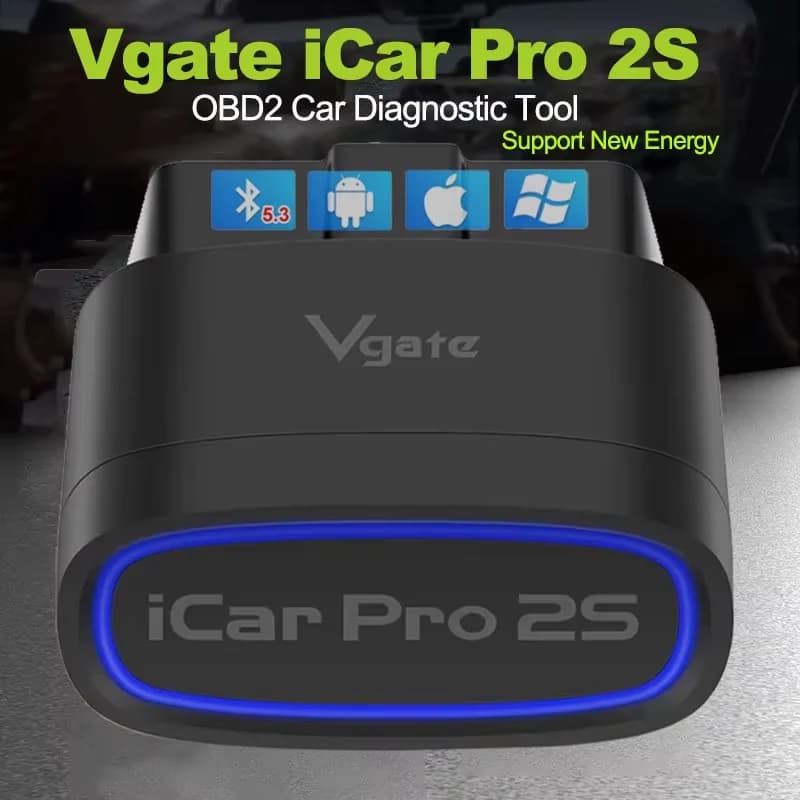 NOUVEAU 2026 Vgate ICar Pro 2S ELM327 Bluetooth 5.2 V2.3 Scanner OBD de Voiture Amélioré Outil de Diagnostic Automobile EV BimmerCode pour iOS Android
